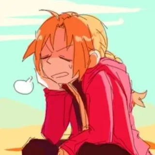 😓 c9cc414d Edward Elric Fullmetal Alchemist 爱德华·艾尔利克, 动漫, 漫画, 钢之炼金术师, 卡通, 悲伤, 休息 telegram sticker