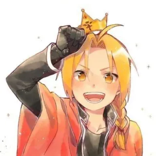 😸 f01313a1 Edward Elric Fullmetal Alchemist 爱德华·艾尔利克, 动漫, 漫画, 钢之炼金术师, 角色, 皇冠, 机械铠, 炼金术 telegram sticker