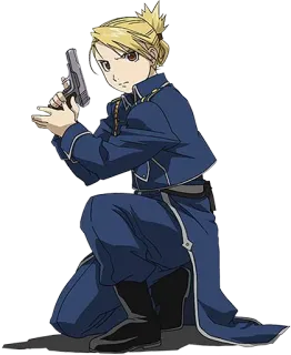 😏 33f82fdf Riza Hawkeye Fullmetal Alchemist Anime, Waffe, Militär, Fullmetal Alchemist, Riza Hawkeye, Soldat, Offizier telegram sticker