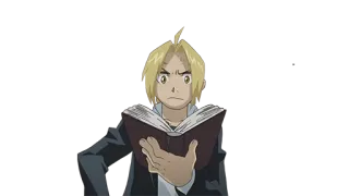 😏 5b6b991a Edward Elric Fullmetal Alchemist Anime, Manga, Charakter, Buch, Lesen, Fullmetal Alchemist telegram sticker