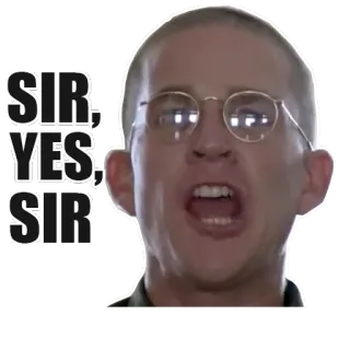 👌 487d12cb Private Pyle Full Metal Jacket SIR! YES SIR! военные, армия, фильм, да, сэр whatsapp sticker