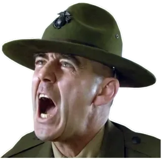 😤 91db0918 Full Metal Jacket фильм, военный, сержант, инструктор, кричит, злой whatsapp sticker