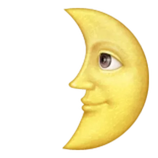 🌛 14510a81 พระจันทร์, ใบหน้า, พระจันทร์เสี้ยว, กลางคืน, ท้องฟ้า, การนอนหลับ, อีโมจิ telegram sticker