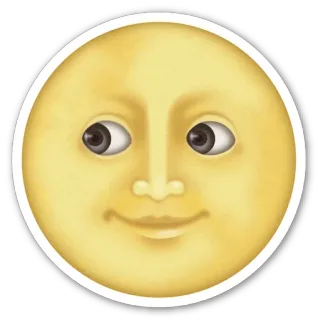 🌝 70b7d480 พระจันทร์, อีโมจิ, ใบหน้า, ยิ้ม, ท้องฟ้า, กลางคืน telegram sticker