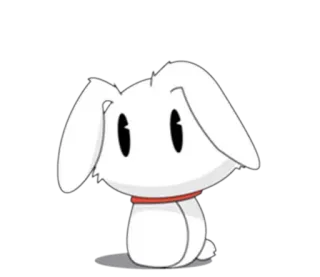 😌 30c83181 coniglio, coniglietto, carino, animale, cartone animato, bianco, kawaii telegram sticker