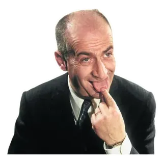 🙅‍♂️ 2205d279 pria, jas, lidah, lucu, pengusaha, gestur telegram sticker