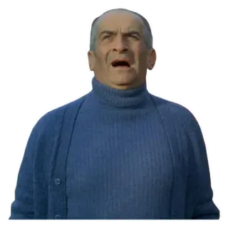 💩 aae1dee7 pria, ekspresi wajah, sweter biru, lucu, potret, orang telegram sticker