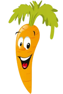 🥕 0cd9f39c carota, verdura, cibo, cartone animato, salutare, arancione telegram sticker