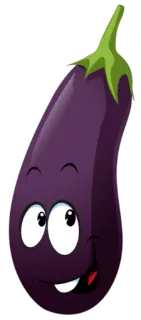 🍆 144c7a93 melanzana, verdura, cibo, cartone animato, carino telegram sticker