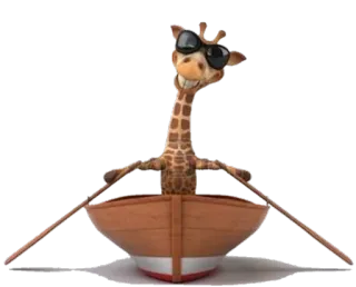 🛶 3595bdc0 жираф, лодка, солнцезащитные очки, гребля, животное, мультфильм telegram sticker