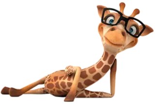 🤓 4e5c154a жираф, мультфильм, очки, животное, милый telegram sticker