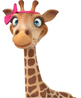 😐 591a219a жираф, животное, мультфильм, милый, бант, млекопитающее telegram sticker