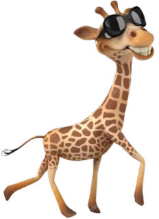 😈 a59125bb жираф, животное, мультфильм, солнцезащитные очки, смешной, милый telegram sticker