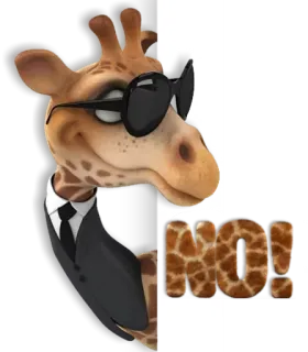 🙅 df2d7cee NO! жираф, костюм, солнцезащитные очки, животное, мультфильм, нет, смешной telegram sticker