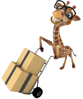 😁 e756d72a жираф, очки, коробки, тележка, животное, смешной, мультик telegram sticker