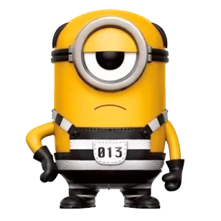 ⛓ 06cbd500 Minion Despicable Me 013 Minion, Jak ukraść księżyc, Więzień, Więzienie, Kreskówka telegram sticker