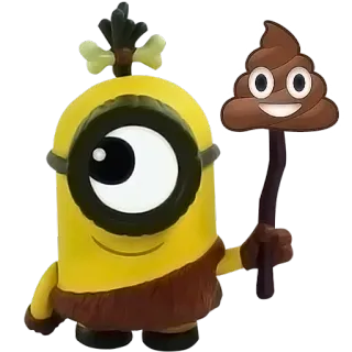 💩 0951ddaf Minion Minion, Emoji, Kreskówka, Kupa, Postać telegram sticker