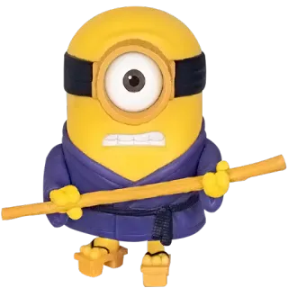 😤 3ad670ee Minion Despicable Me Minion, Jak ukraść księżyc, Sztuki walki, Karate, Żółty, Kreskówka telegram sticker