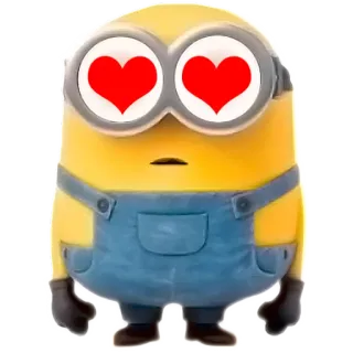 😍 54d53eb5 Minion kreskówka, serca, miłość, animacja, film telegram sticker