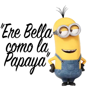 💘 89743076 Minion Despicable Me Minion, Kreskówka, Żółty, Słodki telegram sticker