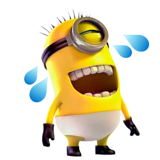 😂 8e31ef0b Minion Despicable Me kreskówka, żółty, minionek, śmiejący się, szczęśliwy, zabawny telegram sticker