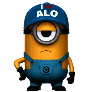 🏎 8f5dc8f0 Minion Despicable Me I <3 ALO Kreskówka, Minionek, Alo, Postać, Śmieszne telegram sticker