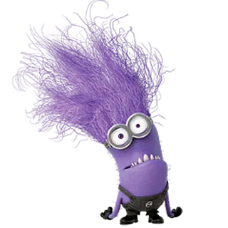 😠 a22c2f50 Minion fioletowy, potwór, zły, śmieszny, kreskówka telegram sticker