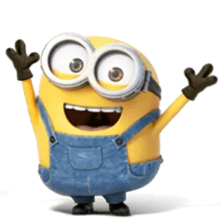 🙋 ddb8587f Minion Despicable Me Kreskówka, Słodki, Żółty, Szczęśliwy telegram sticker