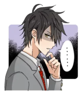 😒 03299173 动漫, 思考, 角色, 校服, 漫画 telegram sticker