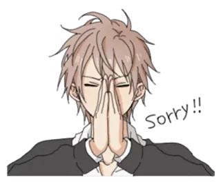 🙏 21284427 动漫, 漫画, 角色, 双手合十, 男孩, 闭眼 telegram sticker