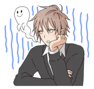 💀 23df43fe 动漫, 贴纸, 角色, 男人, 幽灵, 可爱, 卡通 telegram sticker