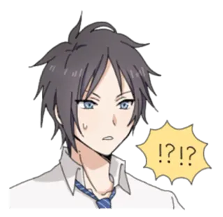 ❓ 75b894b3 ?!?!? 动漫, 困惑, 问题, 震惊 telegram sticker