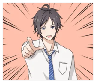 ☝ b3062e64 动漫, 漫画, 指, 男孩, 学生, 角色 telegram sticker