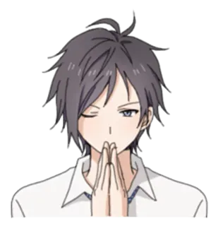 🙏 c7d3b69c 动漫, 漫画, 卡通, 男孩, 男性, 角色, 眨眼 telegram sticker