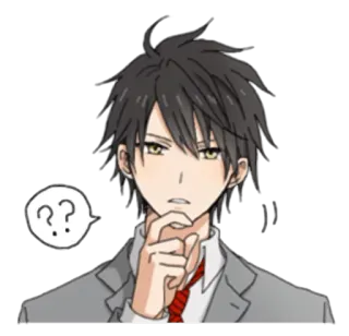 🤔 dfd28a1e ?? 动漫, 问题, 思考, 卡通, 困惑 telegram sticker