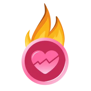 🔥 621427b9 coeur, amour, feu, brisé, symbole, graphique telegram sticker