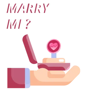😍 e0b05485 MARRY
ME ? mariage, amour, mariage, demande en mariage, bague, fiançailles, célébration telegram sticker