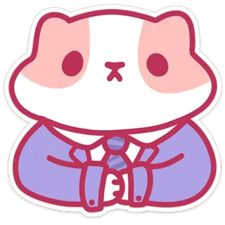 🐱 0b4d4620 animal, conejillo de indias, dibujos animados, mono, traje telegram sticker