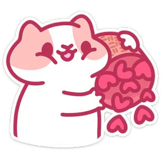 🐱 b96f406a Dibujo animado, Animal, Gato, Corazones, Lindo, Kawaii telegram sticker