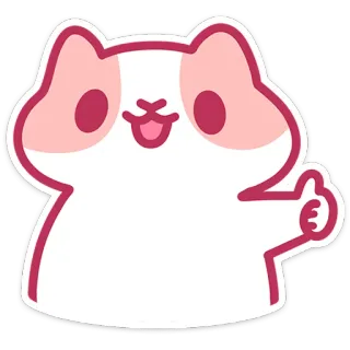 👍 3d9d5555 gatto, carino, animale, pollice in su, kawaii, adesivo telegram sticker
