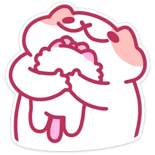 🤗 ab6708d2 adesivo, cartone animato, animale, carino, rosa, blob, felice telegram sticker