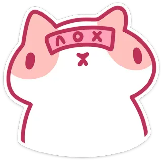 😑 b2cd18c1 ΛOX gatto, carino, adesivo, animale, cartone animato, rosa, bianco telegram sticker