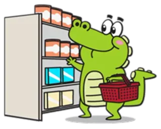 🐊 53be042c buaya, belanja, sembako, kartun, hewan, imut telegram sticker