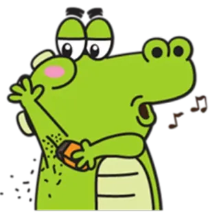 🐊 790f6b26 aligator, buaya, bernyanyi, menyikat, imut, binatang telegram sticker