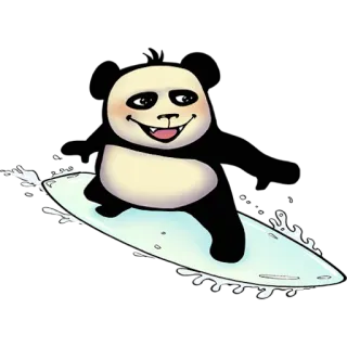 🏄 5a492ee9 パンダ, サーフィン, サーフボード, 漫画, 動物, かわいい telegram sticker