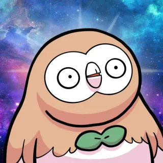 😂 f492ff28 мультфильм, сова, персонаж, милый, животное, галстук-бабочка telegram sticker