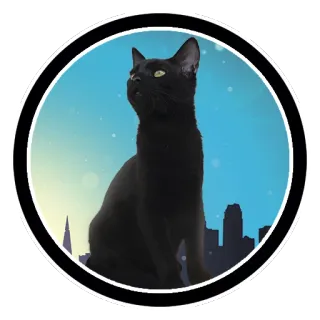 😰 37c911b2 gatto, gatto nero, animale domestico, animale, adesivo, silhouette, città, skyline telegram sticker