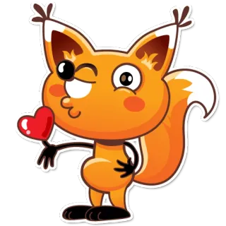 😘 13306b12 tupai, hewan, kartun, cinta, hati, ciuman telegram sticker