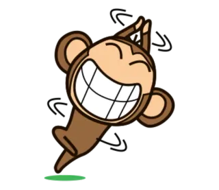 🐵 10d8fdaf małpa, kreskówka, zwierzę, szczęśliwy, zabawa, naklejka telegram sticker