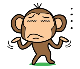🐵 20ec5bc1 małpa, kreskówka, małpa człekokształtna, zwierzę, gest telegram sticker